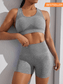 HOLLOW OUT RACER BACK FITNESS SET - pink kangaroo yoga