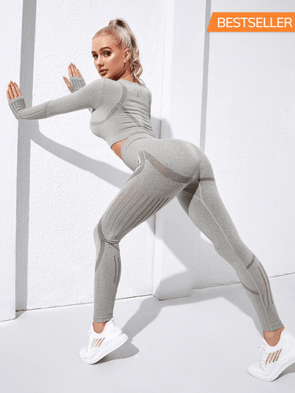 SEAMLESS SKINNY YOGA SET - pink kangaroo yoga