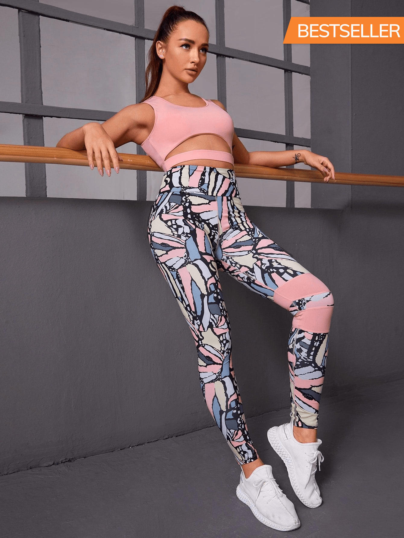 HIGH STRETCH YOGA SET - pink kangaroo yoga