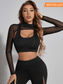 SHEER MESH SPORTS SET - pink kangaroo yoga