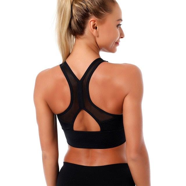 MESH PUSH UP TOP - pink kangaroo yoga